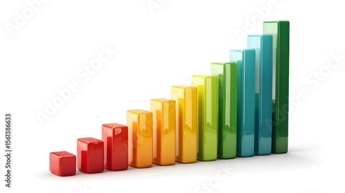 Free Download Colorful bar graph showing an upward trend on a white background. - GFXLoad