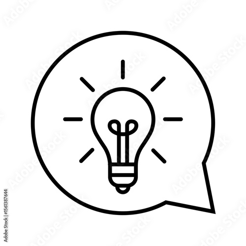 Brainstorming with speech and messaging icon