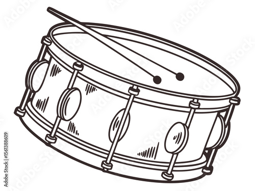 Realistic Snare Drum Vector Design for Percussion Instrument Concepts