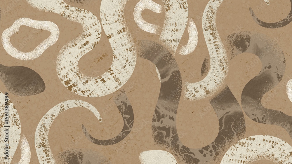 Fototapeta premium Earthy snake pattern computer wallpaper, brown aesthetic