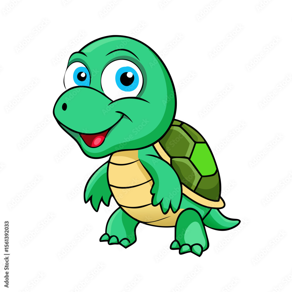 Fototapeta premium Turtle cartoon clipart vector illustration 
