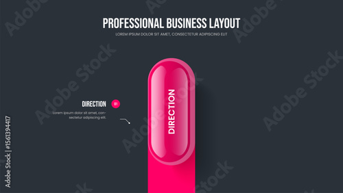 Visual Innovation Presentation Layout Vector Illustration. Modern Analysis 1 Step Diagram Slide Template. Sales Campaign One Option Infographic Frame Design.