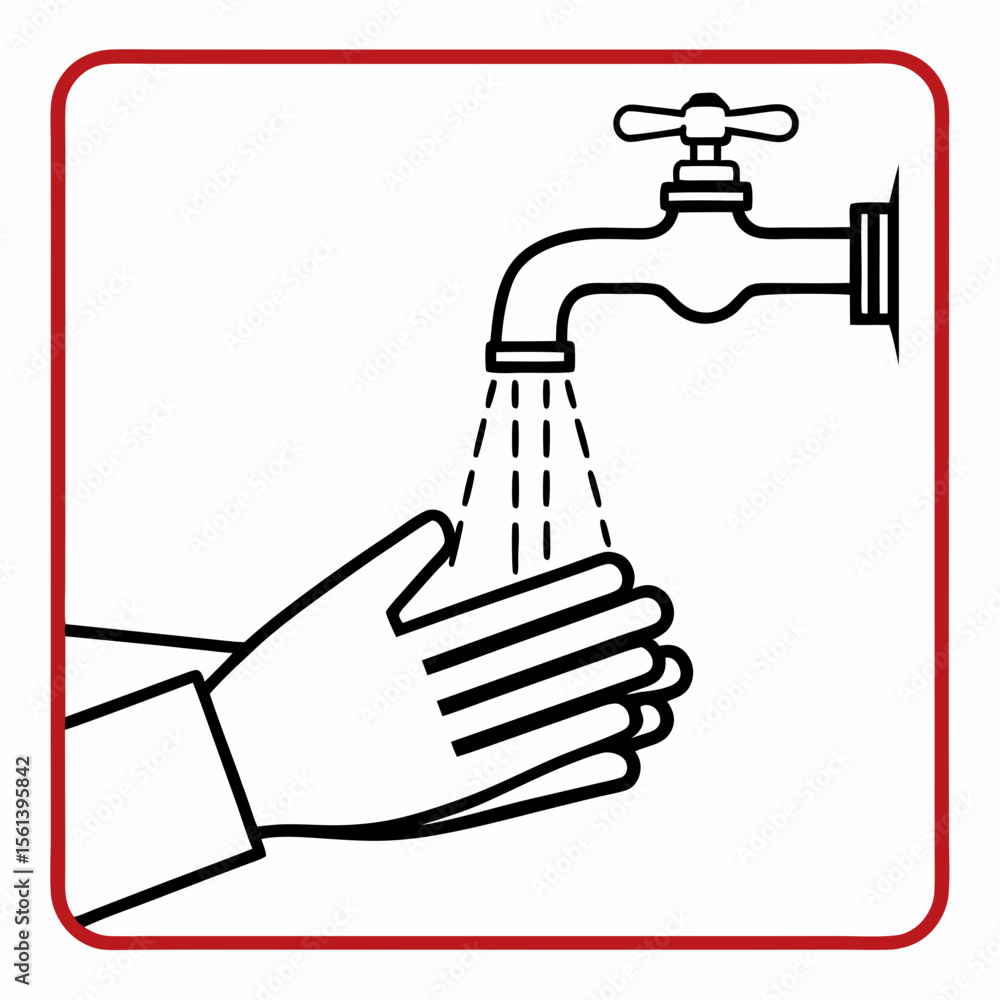 Hand Washing Icon Vector | Generative AI & Linocut Silhouette Design Hand Washing Icon Vector | Generative AI & Linocut Silhouette Design
