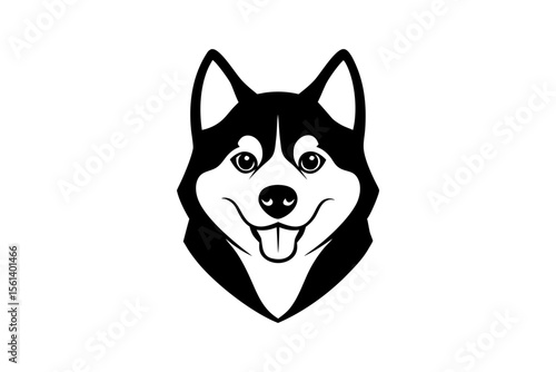 vector illustration of a dog  head 