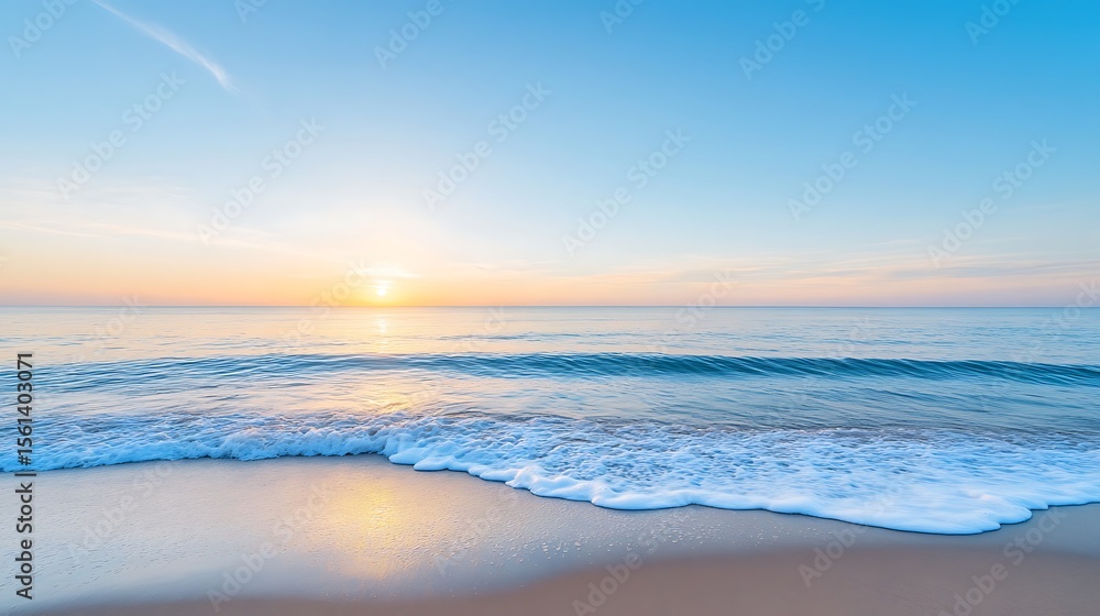 Fototapeta premium Sunrise over a calm ocean, symbolizing new beginnings and fresh starts