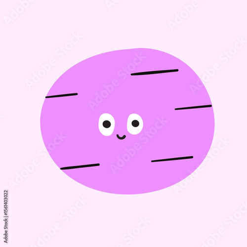 Cute planet. Colorful character. Children design. Vector flat design. Illustration on white background.