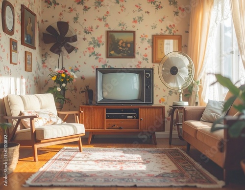 1980s Korean Retro Living Room Interior