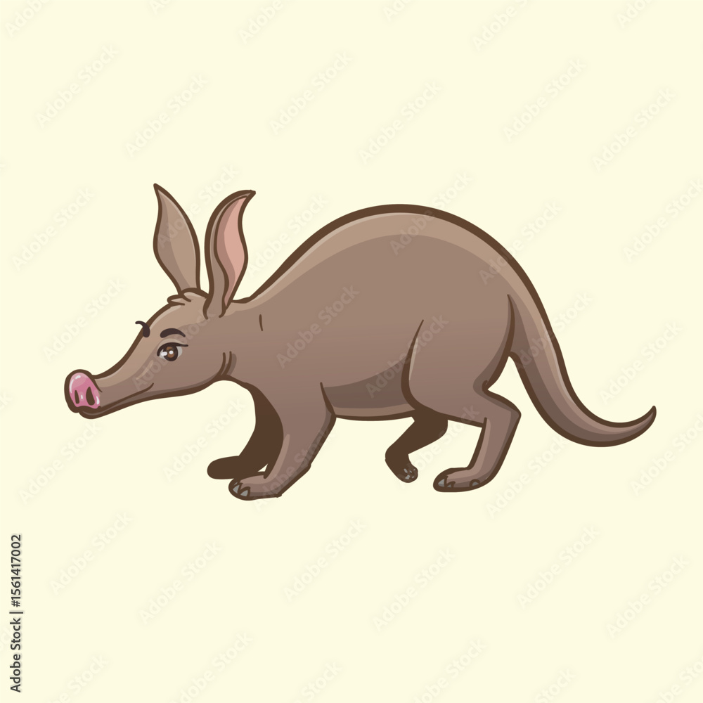 Naklejka premium Aardvark Cartoon Illustration