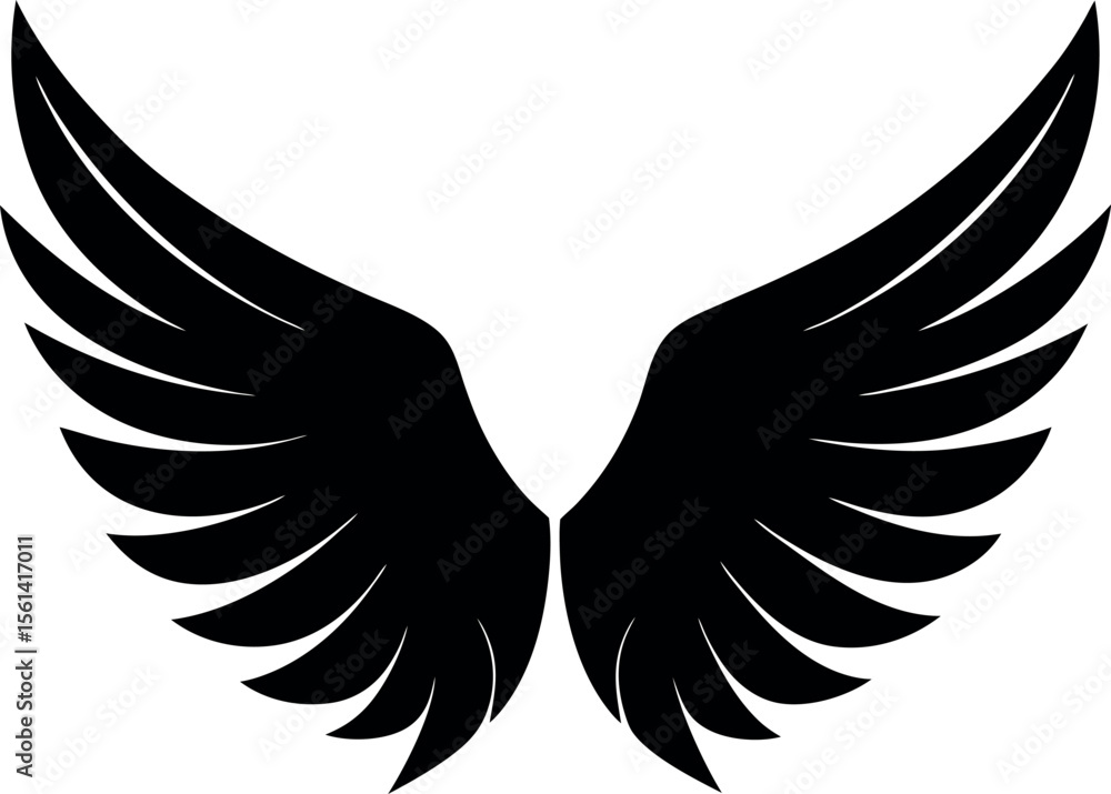 Fototapeta premium Pair of Wings Silhouette