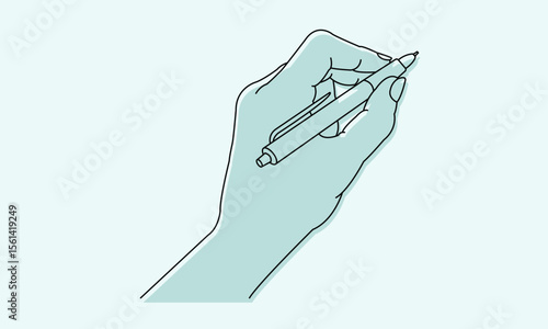 Vektor Illustration Schreibende Hand mit Stift editierbar