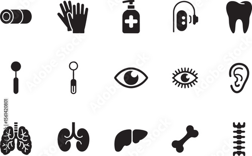 Medical Icons A Comprehensive Set of Human Anatomy and Healthcare Symbols
