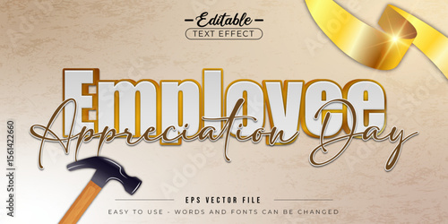 Employee appreciation day, editable text effect.