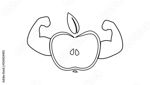 Powerful and healthy: apples with biceps