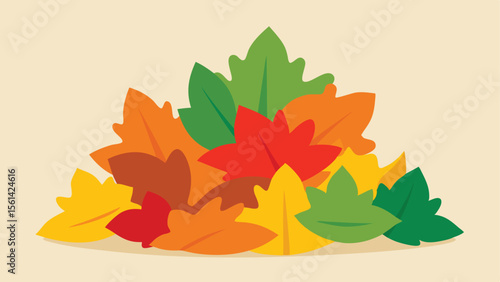 Golden autumn: leaves in autumn colors as a vector illustration.