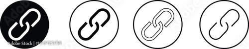 Attachment link icon set, Internet URL webpage url link vector. Chain, link symbol collection isolated on transparent background, Paperclip Hyperlink Icon. link From contact and communication device.