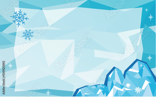 氷のイラスト背景フレーム