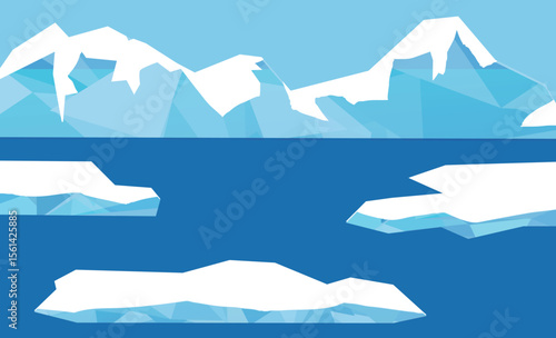 流氷のイラスト背景フレーム