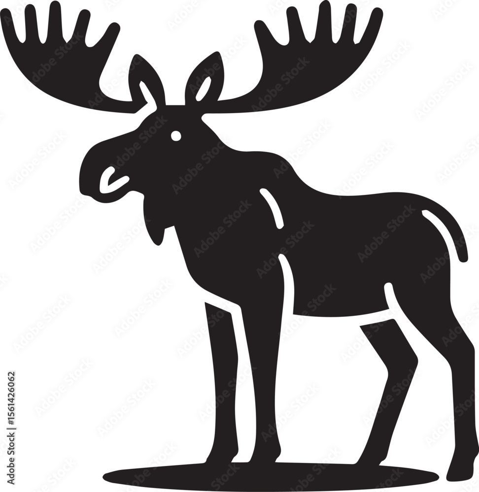 Obraz premium Moose Vector In Black and White