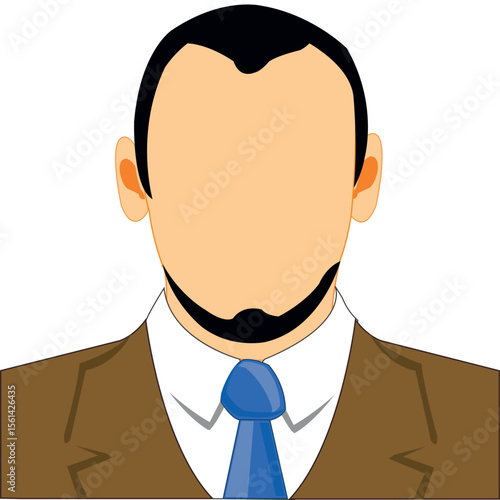 Portrait men in suit without person on white background is insulated