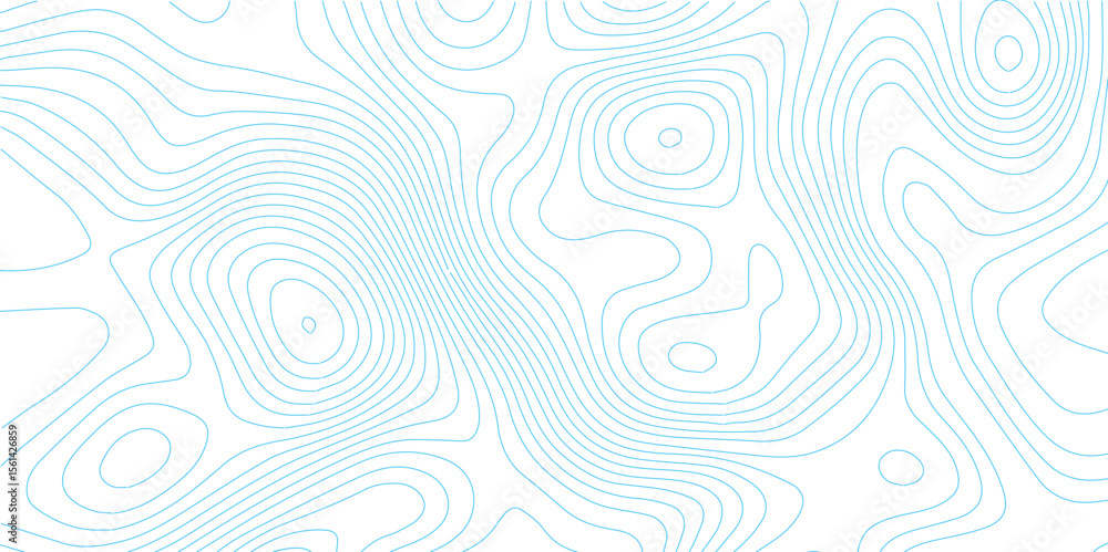 Fototapeta premium Light blue topographic map with smooth contour elevation line background.