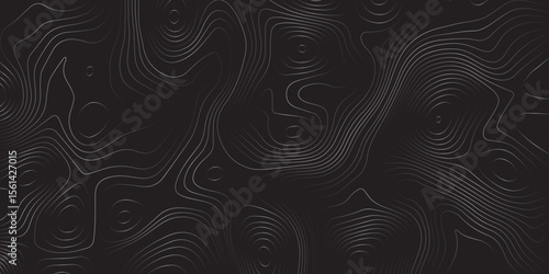 Minimal black topographic lines pattern with dark map elevation contours.