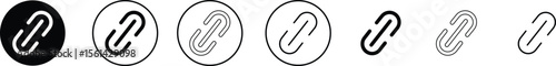 Attachment link icon set, Internet URL webpage url link vector. Chain, link symbol collection isolated on transparent background, Paperclip Hyperlink Icon. link From contact and communication device.