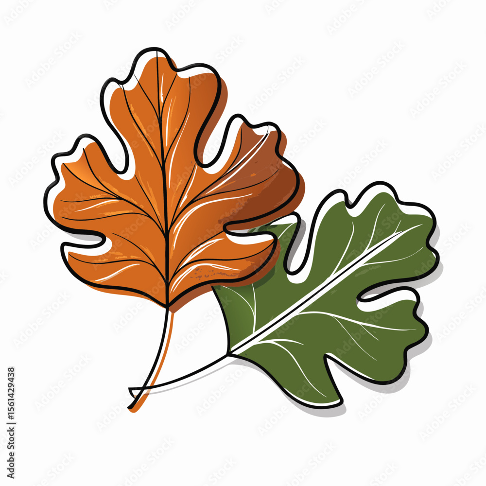 Fototapeta premium Yellow Ginkgo Leaf and Autumn Leaves Symbolizing the Start of Fall for Blogs, Seasonal Decor, Environmental Awareness, and Nature Education 