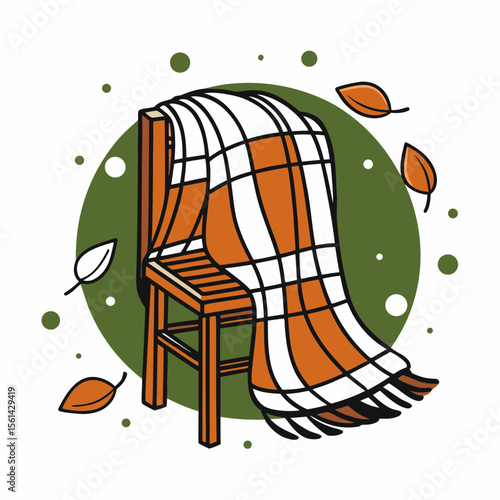 Cozy Wool Blanket on Wooden Chair for Autumn Equinox, Fall Decor, Seasonal Blogs, Home Styling Websites, and Cozy Living Inspiration  