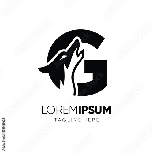 Letter G Initial Wolf Logo Design Vector Icon Graphic Emblem Symbol Image Illustration