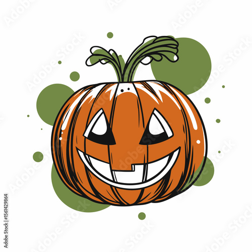 Smiling Pumpkin for Autumn Celebrations, Halloween Events, Fall Themed Designs, Holiday Greeting Cards, and Seasonal Blogs  