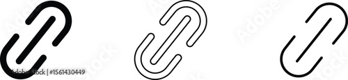 Attachment link icon set, Internet URL webpage url link vector. Chain, link symbol collection isolated on transparent background, Paperclip Hyperlink Icon. link From contact and communication device.