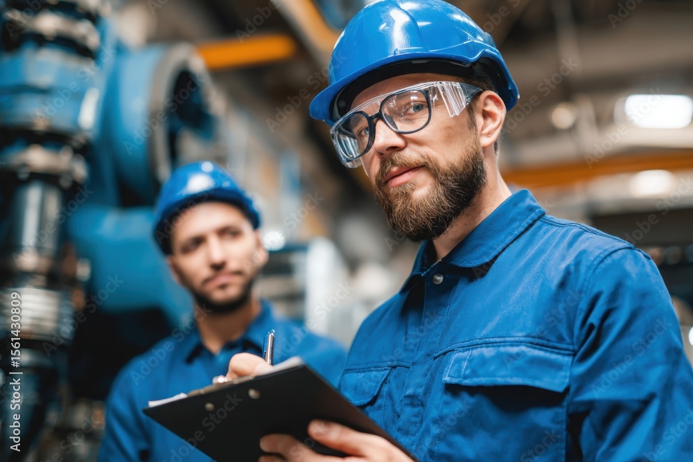 Engineer and industrial worker working together in factory. Industrial and manufacturing workers concept. Engineer and industrial worker working together in factory. Industrial and manufacturing workers concept.