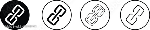 Attachment link icon set, Internet URL webpage url link vector. Chain, link symbol collection isolated on transparent background, Paperclip Hyperlink Icon. link From contact and communication device.
