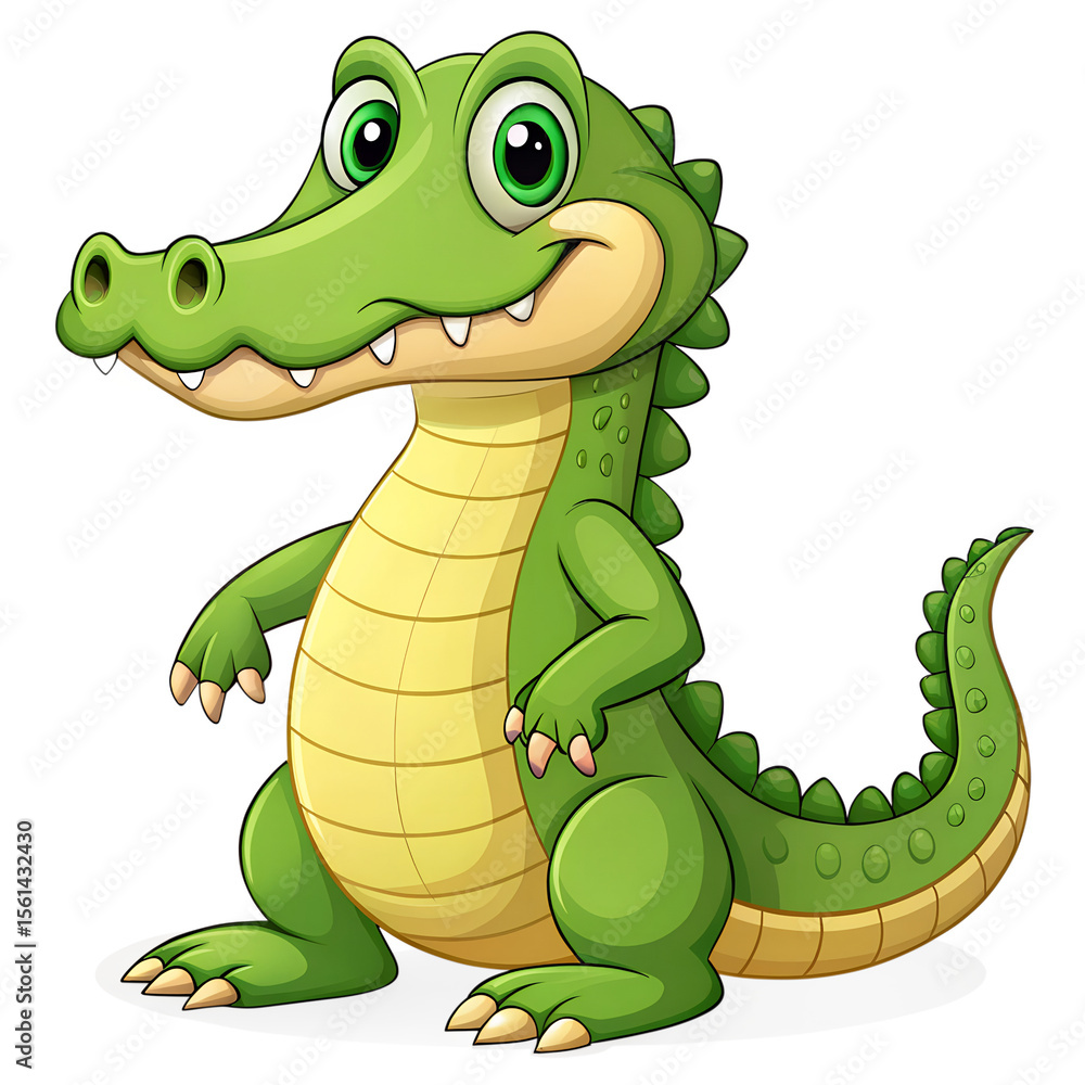 Fototapeta premium Crocodile cartoon isolated on transparent background