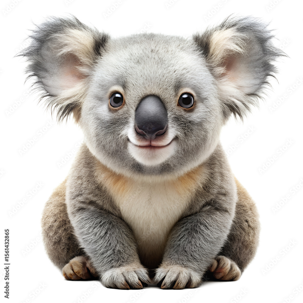 Fototapeta premium Koala cute face isolated on transparent background