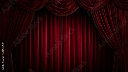 Wallpaper Mural Minimalist theatre stage spotlight red curtain
 Torontodigital.ca