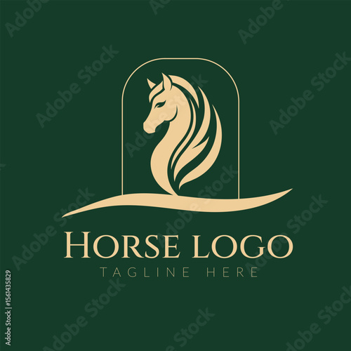 Horse logo vector icon illustration.