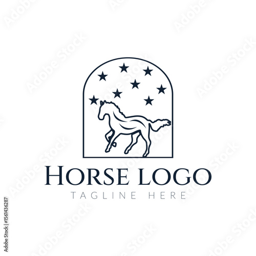 Horse logo vector icon illustration.