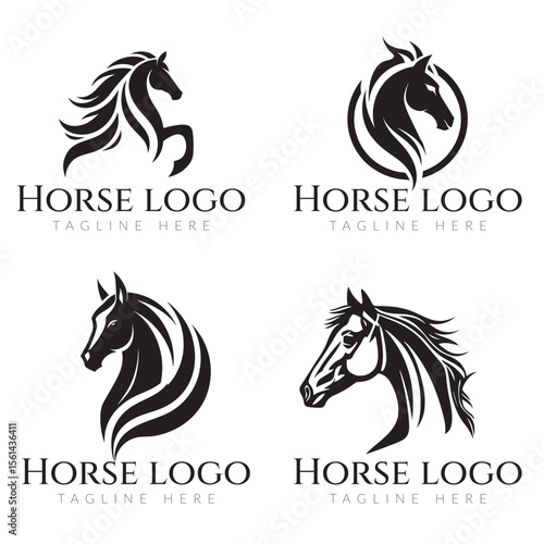 Horse logo vector icon illustration.