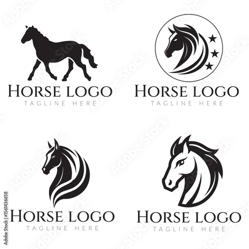 Horse logo vector icon illustration.