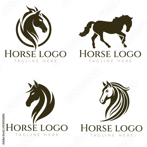Horse logo vector icon illustration.
