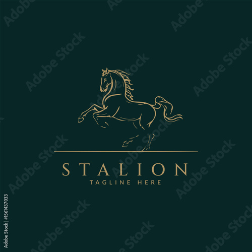 Horse logo vector icon illustration.