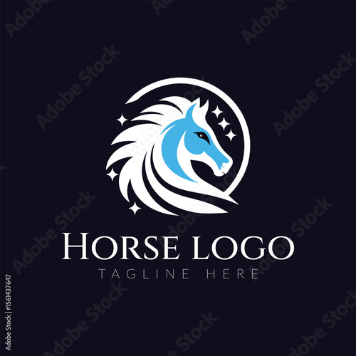 Horse logo vector icon illustration.