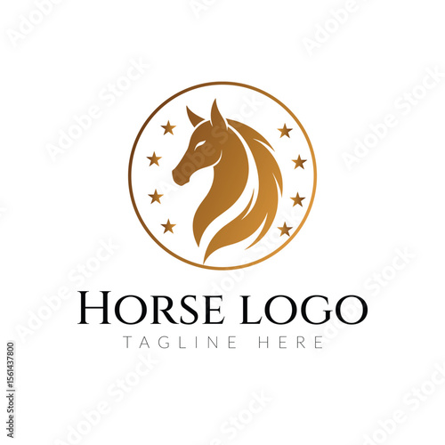 Horse logo vector icon illustration.