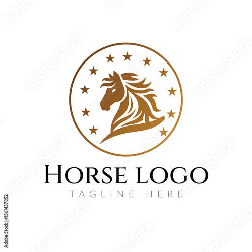 Horse logo vector icon illustration.