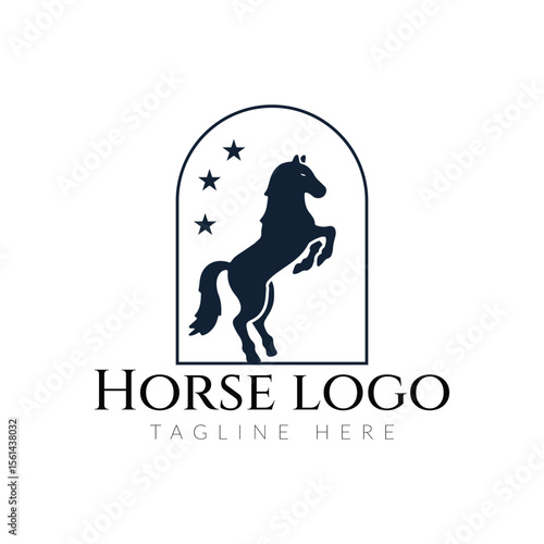 Horse logo vector icon illustration.