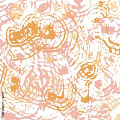 Image created by brush strokes Using bright colors, primary colors, and curved brush
strokes, use it as a background as an artistic work. Can be printed on cloth or other
objects as a background.