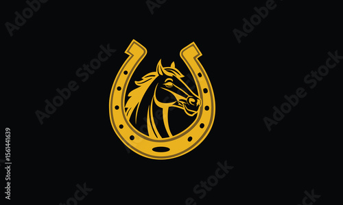 Horse or horseshoe logo vector icon illustration