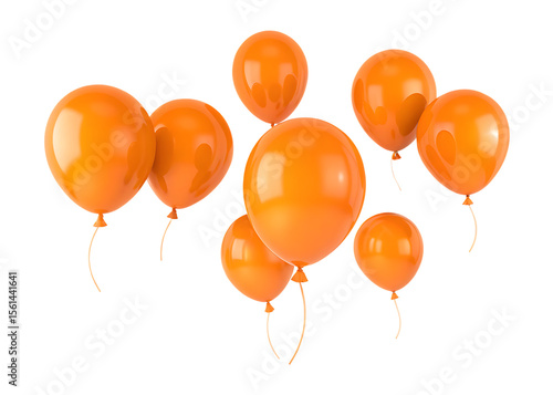 Wallpaper Mural  bright orange balloons for festive celebrations isolated on white background PNG ,ai generated Torontodigital.ca