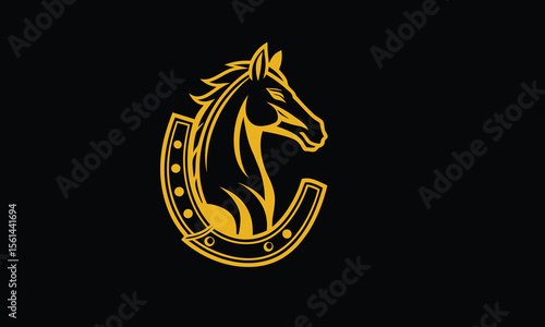 Horse or horseshoe logo vector icon illustration